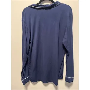 EBERJEY Gisele TENCEL™ Modal Long Sleeve PJ Top, Navy/Ivory, Size M thumbnail 7