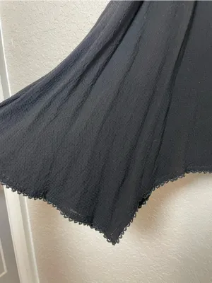 Free People Intimately Black Lace-Trim Camisole with Hanker-chief Hem Size L thumbnail 4