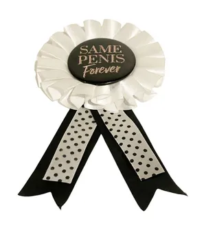 Bachelorette Party Wedding Bride Fun Gag Pin Button‎ Black thumbnail 1