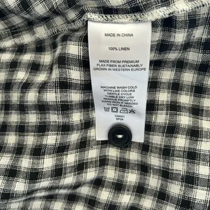 Quince Black and White Gingham Button-Front Midi Dress thumbnail 8