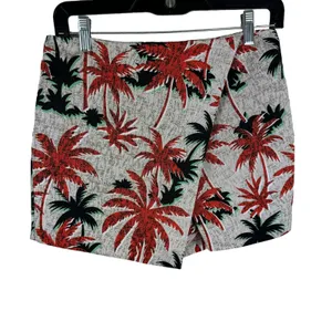 TopShop Tropical Print Palm Tree Mini‎ Skirt Skort Shorts Resort Wear Size 6 thumbnail 3