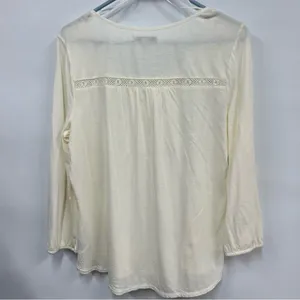 American Eagle outfitters boho crochet oversized eyelet blouse size large thumbnail 2