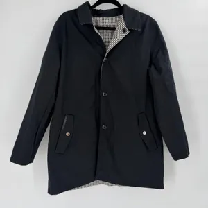 Ralph Lauren Reversible Coat Women Large‎ Black Houndstooth Dark Academia thumbnail 8