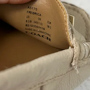 Coach Beige Leather Women’s Slip-Ons thumbnail 6