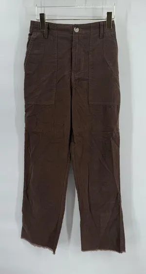 Little lies brown‎ corduroy wide leg pants with raw hem size small thumbnail 1
