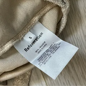 Reformation Metallic Top jupiter cropped tie womens Beige (small) thumbnail 7