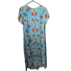 NWT Sacred Threads size S/M maxi floral dress lined side slits shift dress. thumbnail 3