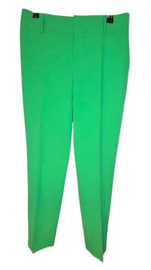 Alice + Olivia Bright Green Tailored High Rise Straight Leg Professional Trousers thumbnail 1