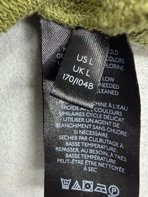 Maeve Anthropologie Olive Green Organic Cotton Raw Hem Crop Sweatshirt L thumbnail 6