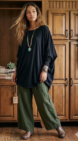 Free People FP Beach Dalia Tunic in black Size Small thumbnail 1