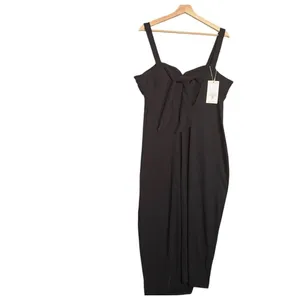 NEW Halara Womens Sz XL Black Stretch Split Hem Back Tie Christmas Holiday Dress thumbnail 4