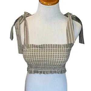 NEW Petersyn x Revolve Nola Striped Sonma Gray Tank Top Women Size XS Smocked‎ thumbnail 3