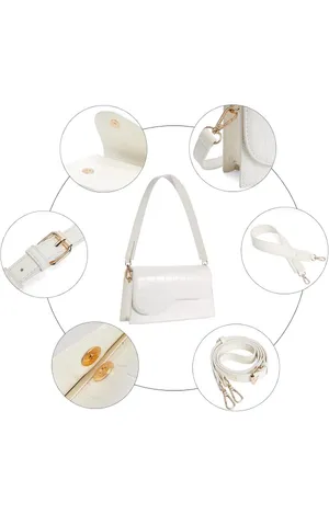White Shoulder Purse Bag Amazon thumbnail 2