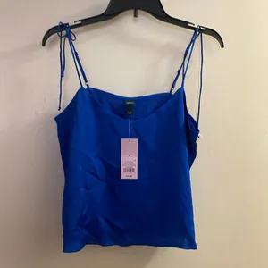 Wild Fable Womens Royal Blue Satin Tank Top S Small 36” Spaghetti Straps NWT thumbnail 4