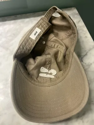 aerie khaki baseball cap with white bakery embroidery thumbnail 2