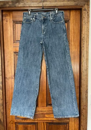J.Crew low rise wide leg jeans size 26 thumbnail 1
