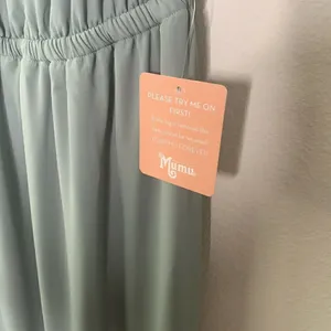 Show me your MuMu split Maxi dress SMALL sage sleeveless Bridesmaid prom thumbnail 8