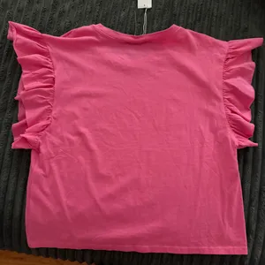 Zara pink ruffle sleeve top thumbnail 4