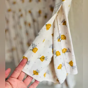Free People Teagan Floral Mini Dress Cut Out Yellow Floral Bell Sleeve Boho 10 thumbnail 3