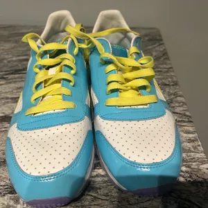 Reebok Classic BlueWhite and Yellow Athletic Shoes with Perforated Design thumbnail 5