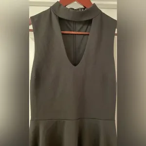 Lulus Black Sleeveless, Plunging V Neck Cutout Choker Dress, Lined XS thumbnail 2