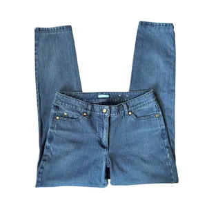 J. McLaughlin medium wash stretchy button zip five pocket skinny jeans size 4 thumbnail 6