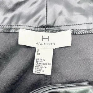 H Halston Faux‎ Leather Pants Women Small Straight Leg Corporate Goth Grunge thumbnail 8