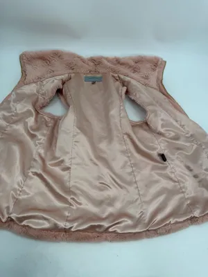 Marc New York Vest Women’s M Pink Faux Fur Zip Andrew Marc Plush Layering READ thumbnail 5