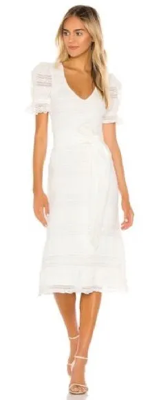 Tularosa Quinn Midi Dress in White thumbnail 1