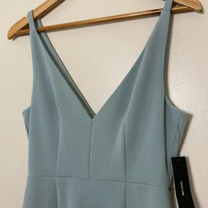 Lulus‎ Melora Slate Blue Sleeveless Maxi Dress V Neck Gown Size S thumbnail 7