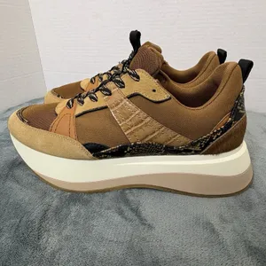 ZARA Chunky Platform Sneakers Brown Tan Size 41/ US 10 Trendy thumbnail 6