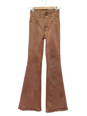 Free People We The Free Jayde Flare Jeans Mesa Brown Wash Sz 25 Boho Festival thumbnail 2
