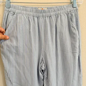Marine Layer Allison Pant Blue/White Striped Size Small‎ Tencel Elastic thumbnail 6