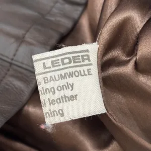Vintage‎ German Real Leather Echtes Leder Women's Jacket Brown Sz L Waxed thumbnail 6