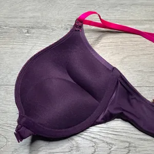 Victoria's Secret Plunge Bra 32B Purple Lace Push Up 2 Sizes Strappy Very Sexy‎ thumbnail 3