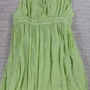 Scotch & Soda Tiered Maxi Dress Womens M Green Deep V Neck Cross Back thumbnail 15