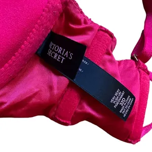 Women's Victoria Secret Very Sexy Push Up Padded Bra Front Closure Red size 32D thumbnail 2
