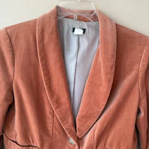 J.Crew Womens Blazer 8 Orange Hue Shawl Collar Peplum Velvet Dark Academia Fall thumbnail 6