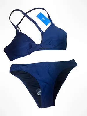 NWT Cupshe Navy Blue Tie-Front Bikini Set thumbnail 1