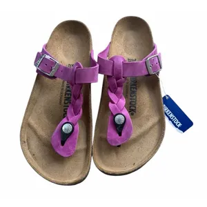 NEW BIRKENSTOCK Gizeh Braided Women 6 36 Regular Festival Fushia Leather Sandals thumbnail 1