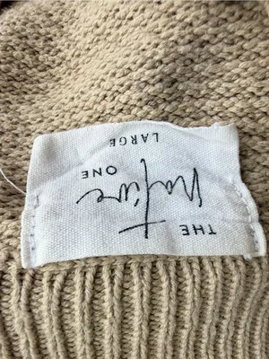 The Native One Textured Henley Tan Sweater with Buttons Size Large thumbnail 5