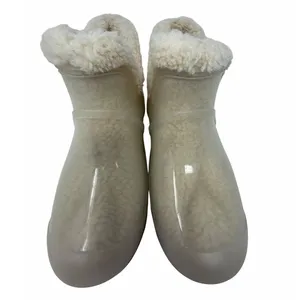 Ugg Raincloud Clear Waterproof Rubber Wool Lined Rain Boots Natural Size 7 NWOT thumbnail 8