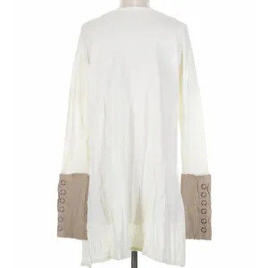 Free People Along For The Ride Tee Ivory Tan Grommet Lace Up Oversized Tunic Top thumbnail 5