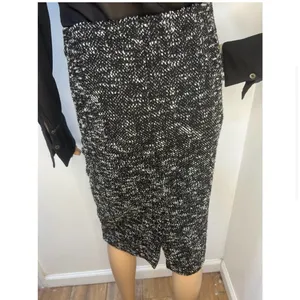 NWT Ann Taylor Marled Knit Pencil Skirt Black White Size 2 Work Office thumbnail 7