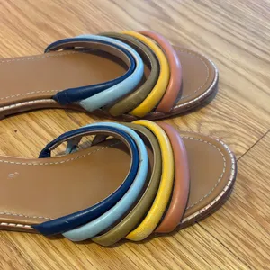 Madewell Colorblock Leather Slide Sandals - Multi thumbnail 3