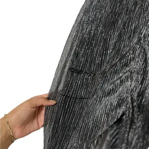 HOUSE OF CB Alexandra Lurex Silver Wide Leg Pants Trousers thumbnail 8