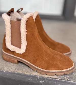 NEW Steve Madden Leopold Suede Leather Chelsea Boot in Camel Size 6.5 thumbnail 1