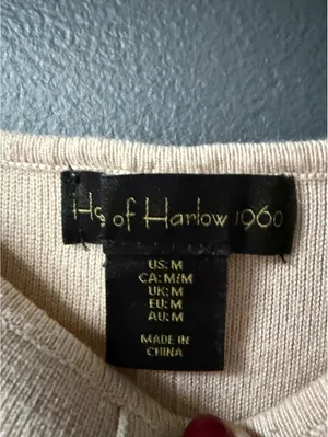 House of Harlow 1960 Beige Knit Crop Tank Top Size M thumbnail 2