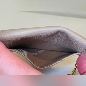 Anne Klein Women’s Beige Card Coin Holder with‎ Gold Chain thumbnail 3
