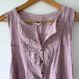 FREE PEOPLE We The Free Poetic Tunic Purple Linen Cotton Tank Top Womens Medium thumbnail 5